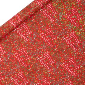 Merry Christmas Foliage 4m Roll Wrap